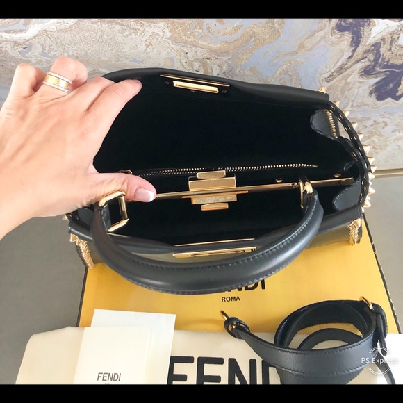 Fendi Medium Regular Studded Peekaboo Satchel Bag - Picture 6 of 8